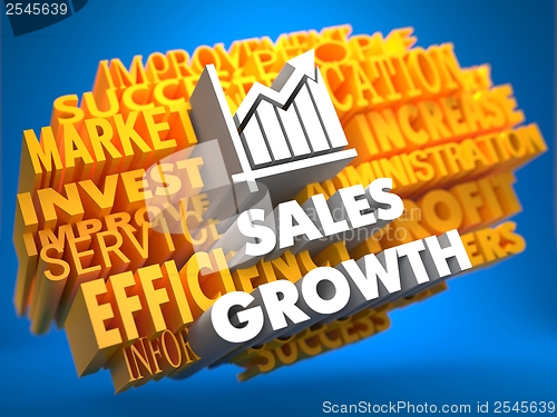 Image of Sales Growth. Wordcloud Concept.