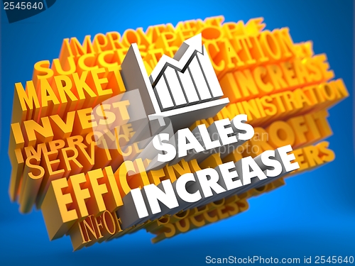 Image of Sales Increase. Wordcloud Concept.