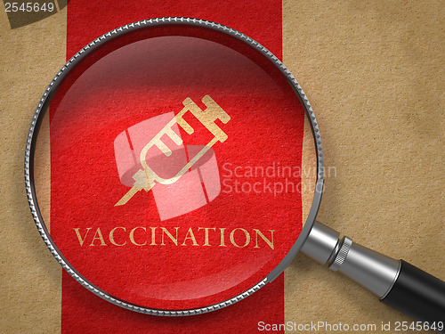 Image of Vaccination Concept: Magnifying Glass