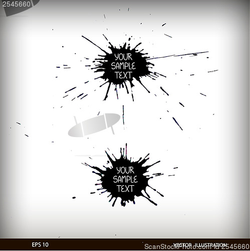 Image of Set of grunge splashes. Grunge background.