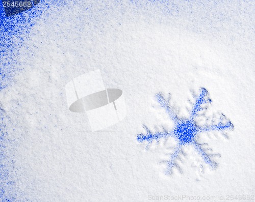 Image of Snowflake on the snow.