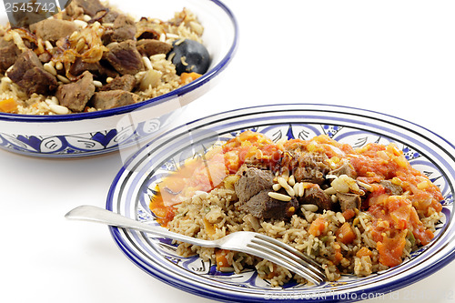 Image of Saudi kabsa meal with fork