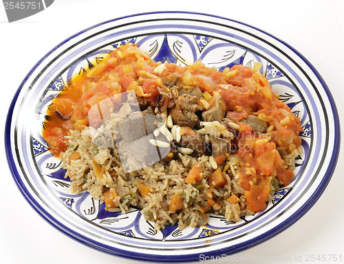 Image of Beef kabsa meal with sauce