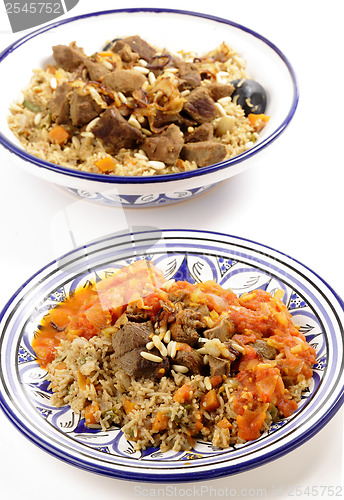 Image of Beef kabsa meal with bowl vertical
