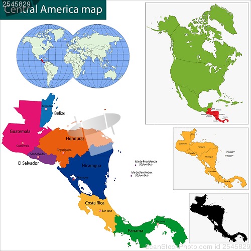 Image of Central America map