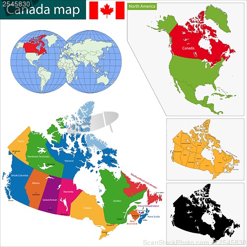 Image of Colorful Canada map