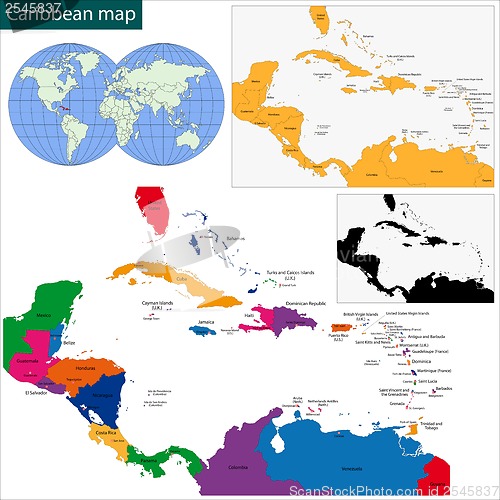 Image of Caribbean map