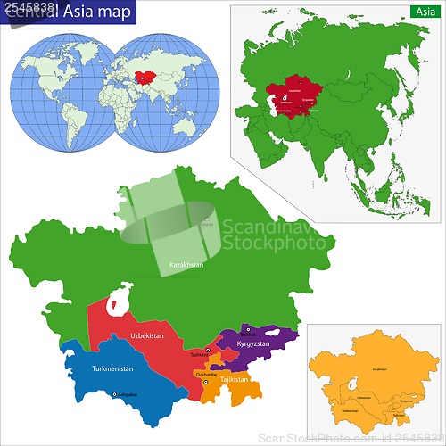 Image of Central Asia map