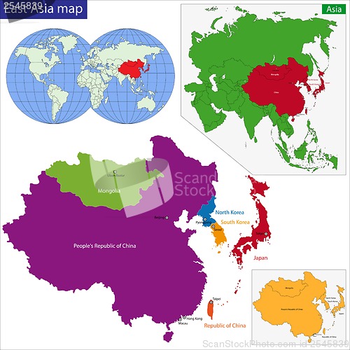 Image of Eastern Asia map