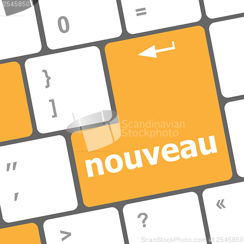 Image of nouveau button on computer keyboard key