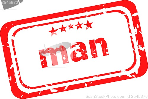 Image of man rubber stamp over a white background