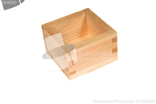 Image of Wooden sake cup isolated on white