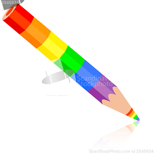 Image of  rainbow pencil , vector illustration.