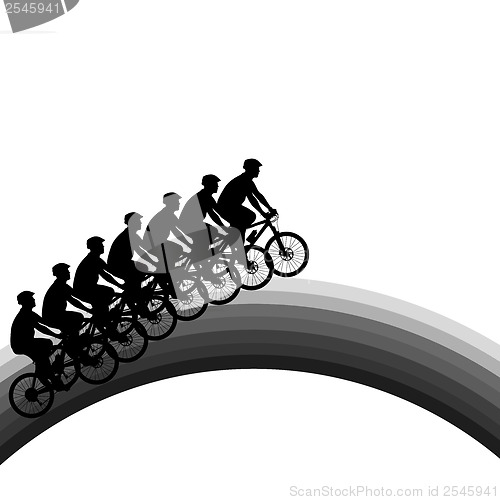 Image of Silhouette of a cyclist male.  vector illustration.