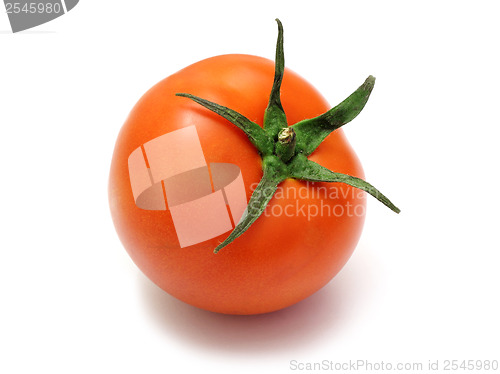 Image of red tomato isolated on white background