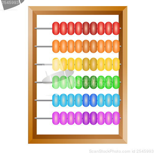 Image of Accounting , a rainbow abacus for financial calculations lies on
