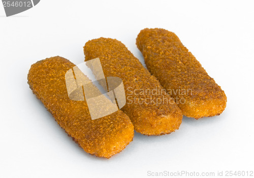 Image of Fish fingers isolated on a white background