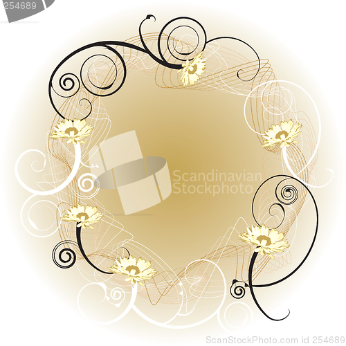Image of floral circle gold