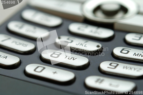 Image of Close up shot of mobile keypad under light