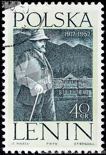 Image of Lenin in Poland Stamp