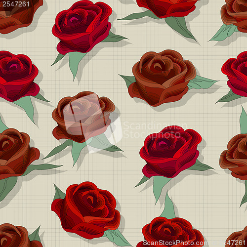 Image of Retro style rose pattern