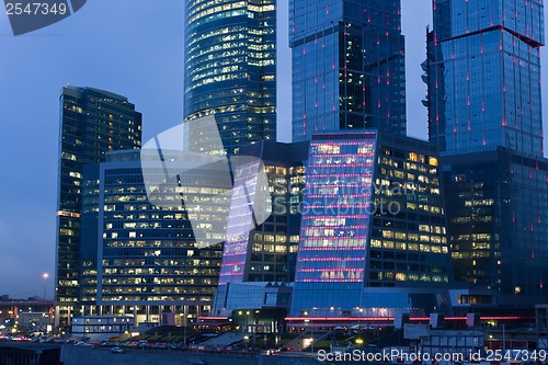 Image of Skyscrapers at night
