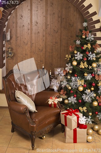 Image of Christmas tree in living room