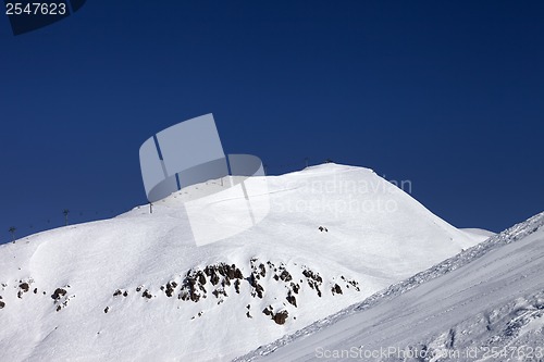 Image of Ski slope and ropeway at nice winter day