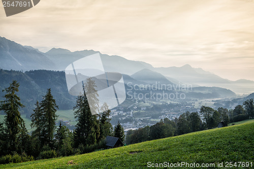 Image of View from mountain to the valley 