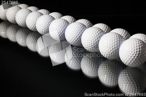 Image of Golf balls on the black background