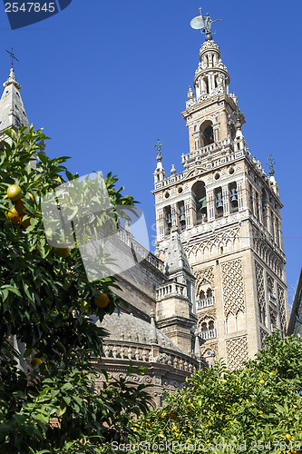 Image of Giralda tower, the belfry of the Cathedral of Sevilla