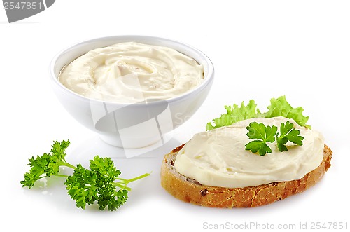 Image of bread with cream cheese