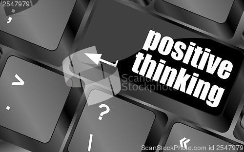 Image of positive thinking button on keyboard - social concept