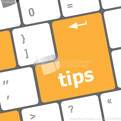 Image of keyboard key, tips button on computer pc icon