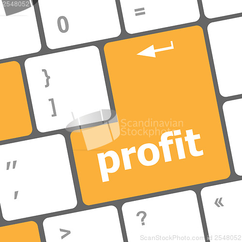 Image of profit button on computer keyboard key