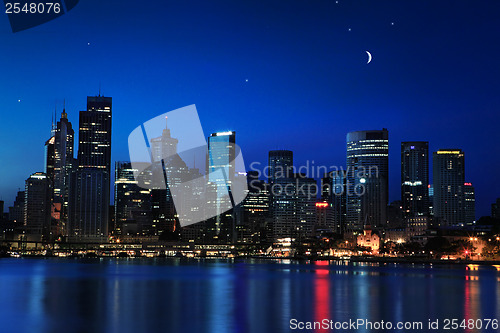 Image of Sydney, Circular Quay and Rocks Nightscape Cityscape at twilight