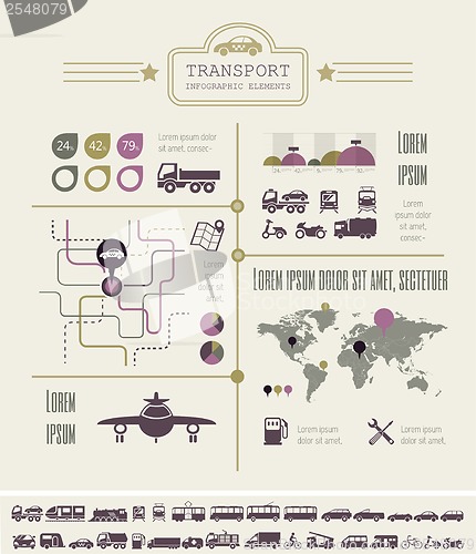 Image of Transportation Infographic Template.