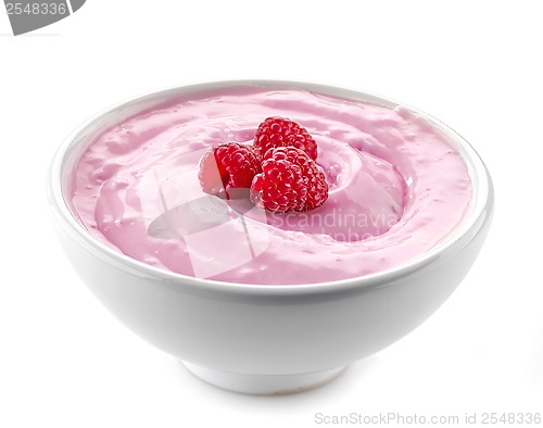 Image of bowl of pink yogurt