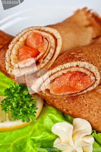 Image of Pancakes with salmon