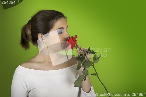 Image of Smelling a rose