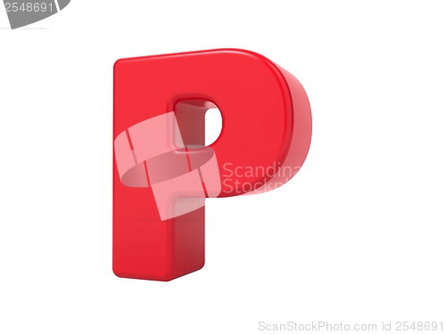 Image of Red 3D Letter P.
