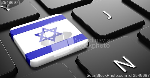 Image of Israel - Flag on Button of Black Keyboard.