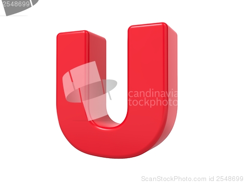 Image of Red 3D Letter U.