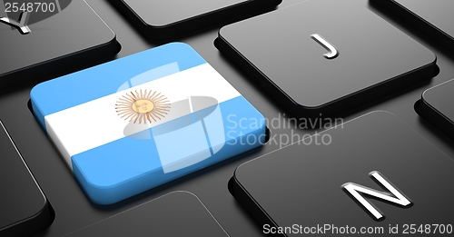 Image of Argentina - Flag on Button of Black Keyboard.