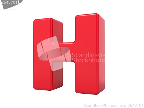 Image of Red 3D Letter H.