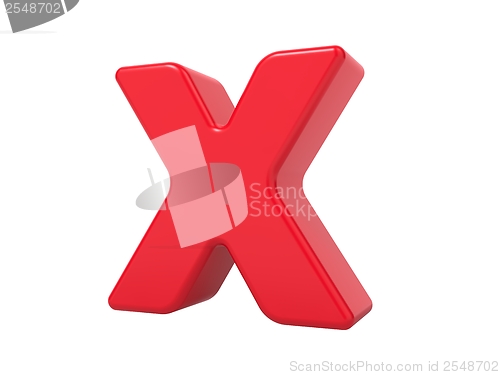 Image of Red 3D Letter X.
