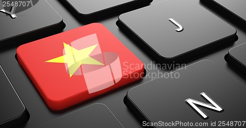 Image of Vietnam - Flag on Button of Black Keyboard.