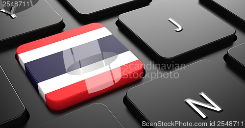 Image of Thailand - Flag on Button of Black Keyboard.