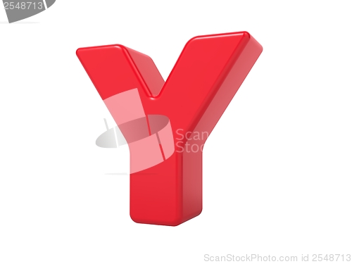 Image of Red 3D Letter Y.