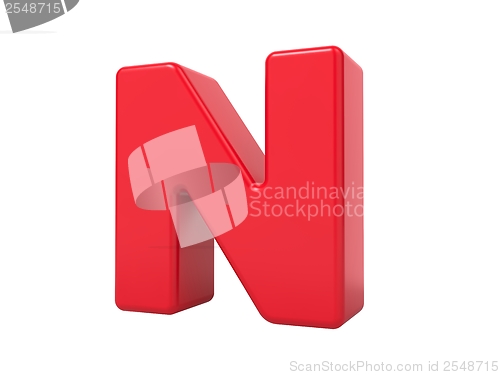 Image of Red 3D Letter N.